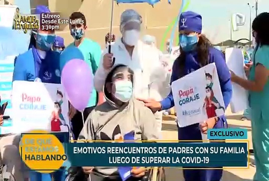Emotivos reencuentros de padres con su familia tras vencer a la Covid-19