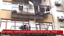 Son dakika... Fatih'te 5 katlı apartmanda yangın paniği... İtfaiye ekiplerinin müdahalesi sürüyor