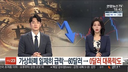 가상화폐 일제히 급락…60달러→0달러 대폭락도