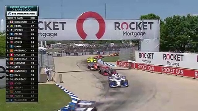 Indycar Detroit 2021 Race 2 Restart Amazing Final Laps OWard Overtake Newgarden Win