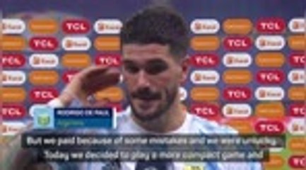 Скачать видео: De Paul delighted with Argentina victory, Godin rues Uruguay mistakes