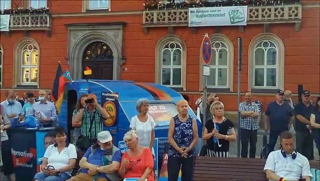 Karsten Hilse (MdB), Abschluss, Gegendemo - Kamenz, Markt, 17.06.2021 - Kundgebung Tag der Freiheit