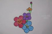 Flower Drawing | Crayon Art | Art and Crafts #12