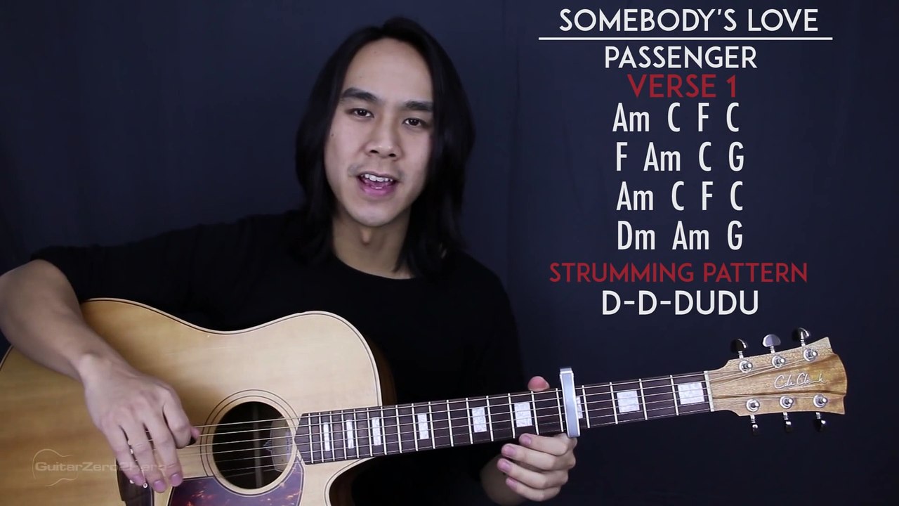 Somebody's Love Passenger Guitar Tutorial Lesson Chords + Cover