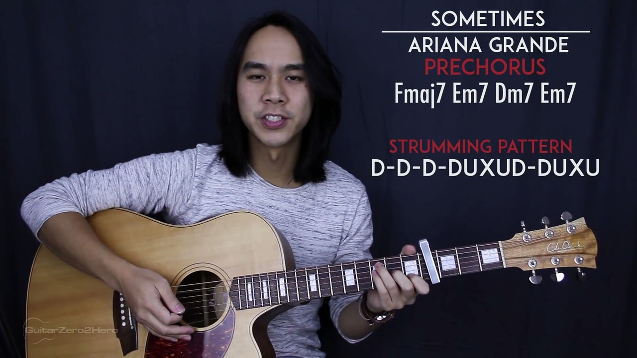 Sometimes - Ariana Grande Guitar Tutorial Lesson Chords + Acoustic Cover