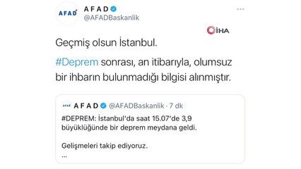 AFAD'tan deprem açıklaması