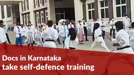 Docs in Karnataka learn karate during protest against violence on medicos