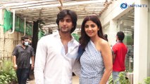 Shilpa Shetty Kundra, Meezaan Jaffrey & Ratan Jain Spotted At Sunny Super Sound.For Preview Of Song Hungama 2