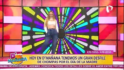 Romina Gachoy desfile de pantalones y chompas