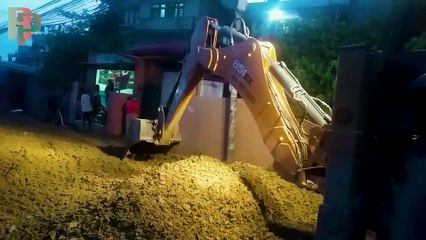 Case Backhoe Loader Fast Work At Night Contiune In Road - Case Dozer Video || Road Plan || Roadplan