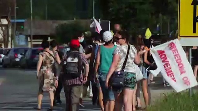Protesto pelos direitos humanos dos migrantes bloqueados