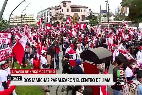 Así se desarrollan las manifestaciones de los simpatizantes de Fuerza Popular y Perú Libre
