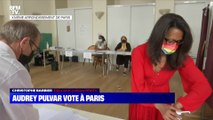 Audrey Pulvar vote à Paris - 20/06