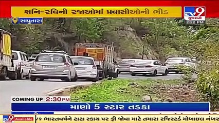 4 kms long queue of vehicles seen on Saputara route as people throng to picnic spot during monsoon
