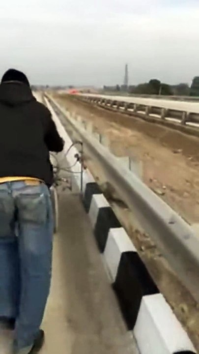 Painting the curb on the highway