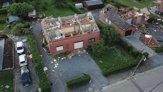 Tornade de Beauraing: les impressionnantes images aériennes