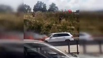 Bursa’da bir otomobil alev alev yandı