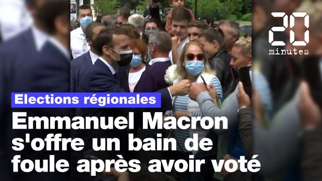 Elections régionales : Emmanuel Macron s'offre un bain de foule après avoir voté