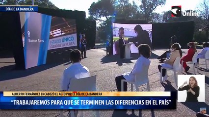 Alberto Fernández encabezó el acto por el día de la Bandera