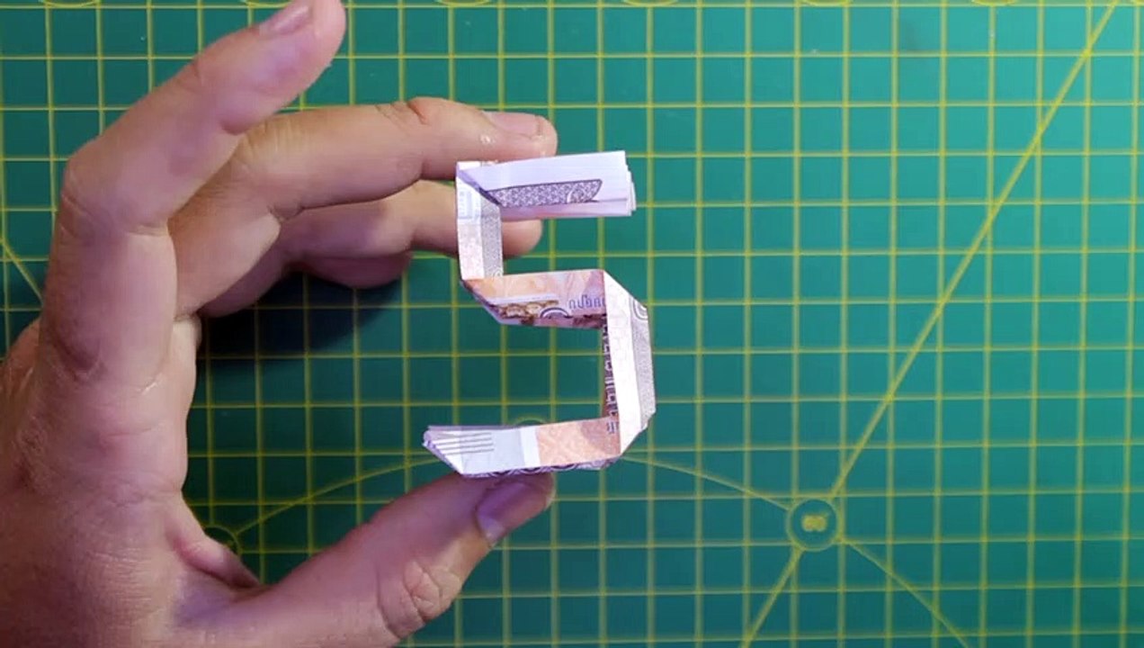 Demo money origami number 5 3d - origami money vietnam