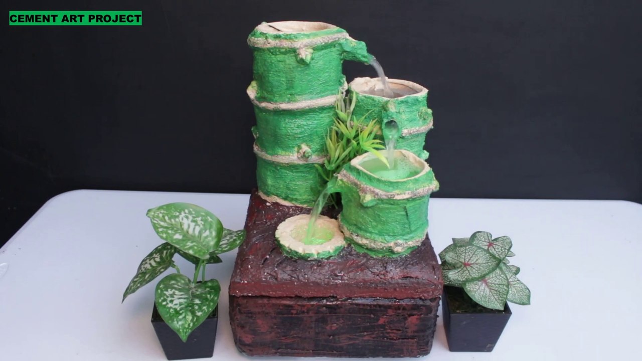 How To Make Bamboo Water Fountain Using Recycle Plastic Bottles For Your Garden