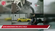 Şehir merkezindeki bina büyük gürültüyle işte böyle yıkıldı