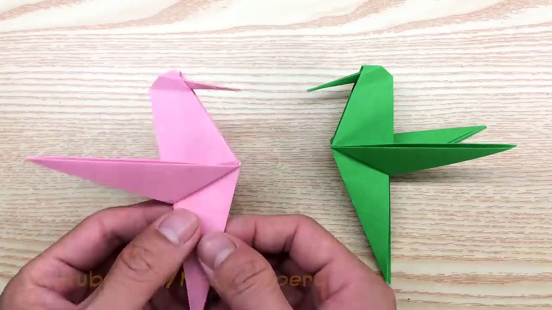 Easy origami hummingbird