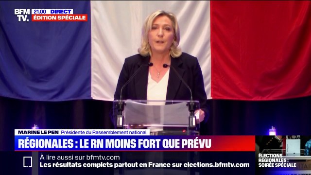 Pour Marine Le Pen, l'abstention donne une vision trompeuse des forces politiques en présence