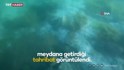 Deniz altındaki müsilaj tahribatı görüntülendi