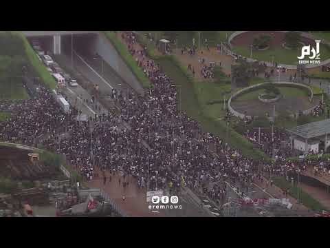 مظاهرات حاشدة جديدة في هونغ كونغ احتجاجا على مشروع قانون تسليم مطلوبين إلى الصين