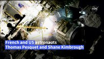 US and French astronauts back inside ISS after spacewalk
