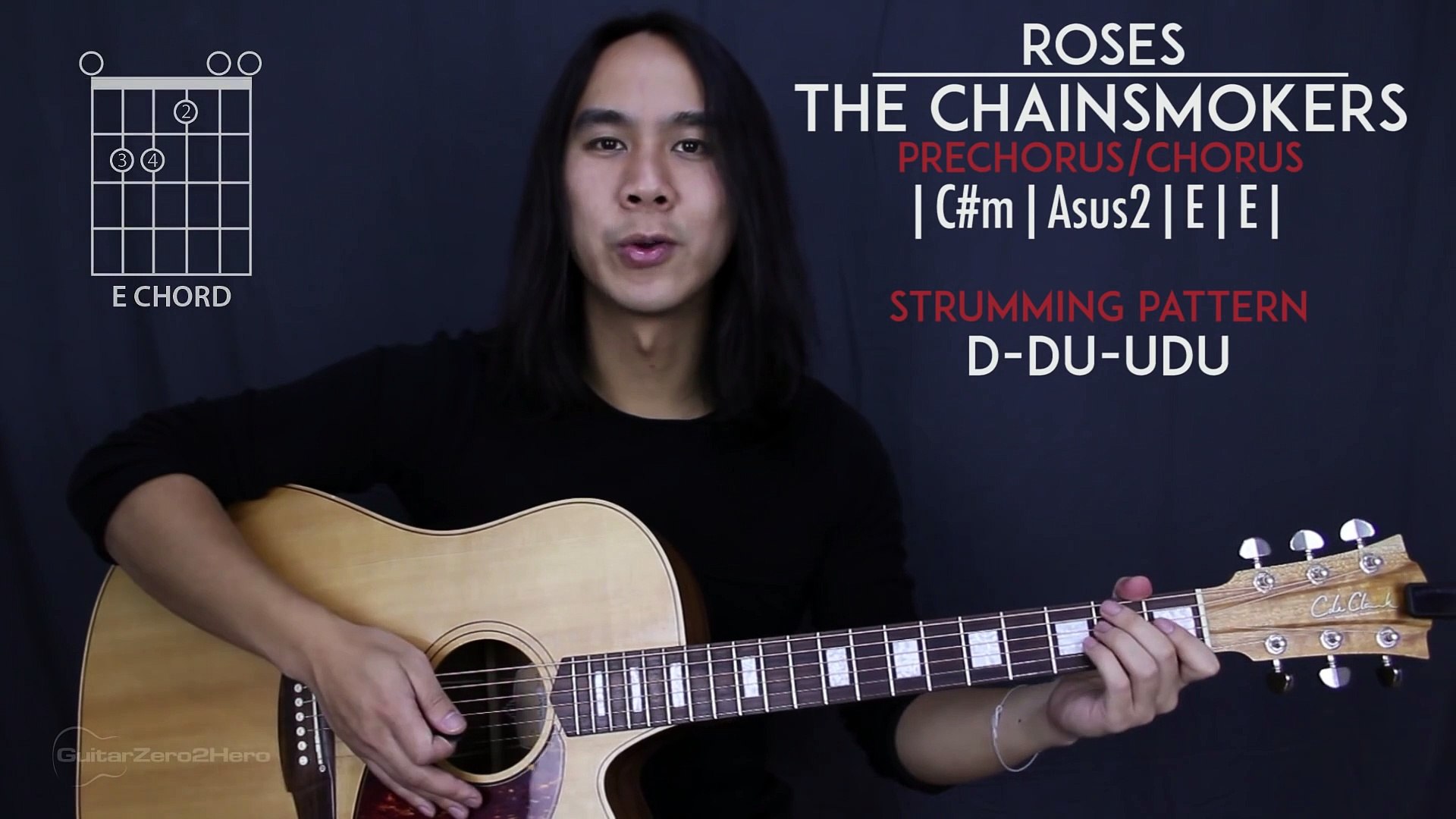Roses The Chainsmokers Guitar Tutorial Lesson Acoustic - video Dailymotion