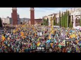 شوارع  كاتالونيا تغص بمئات آلاف المؤيدين للاستقلال عن إسبانيا