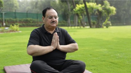 International Yoga Day: JP Nadda and his wife performs Yoga