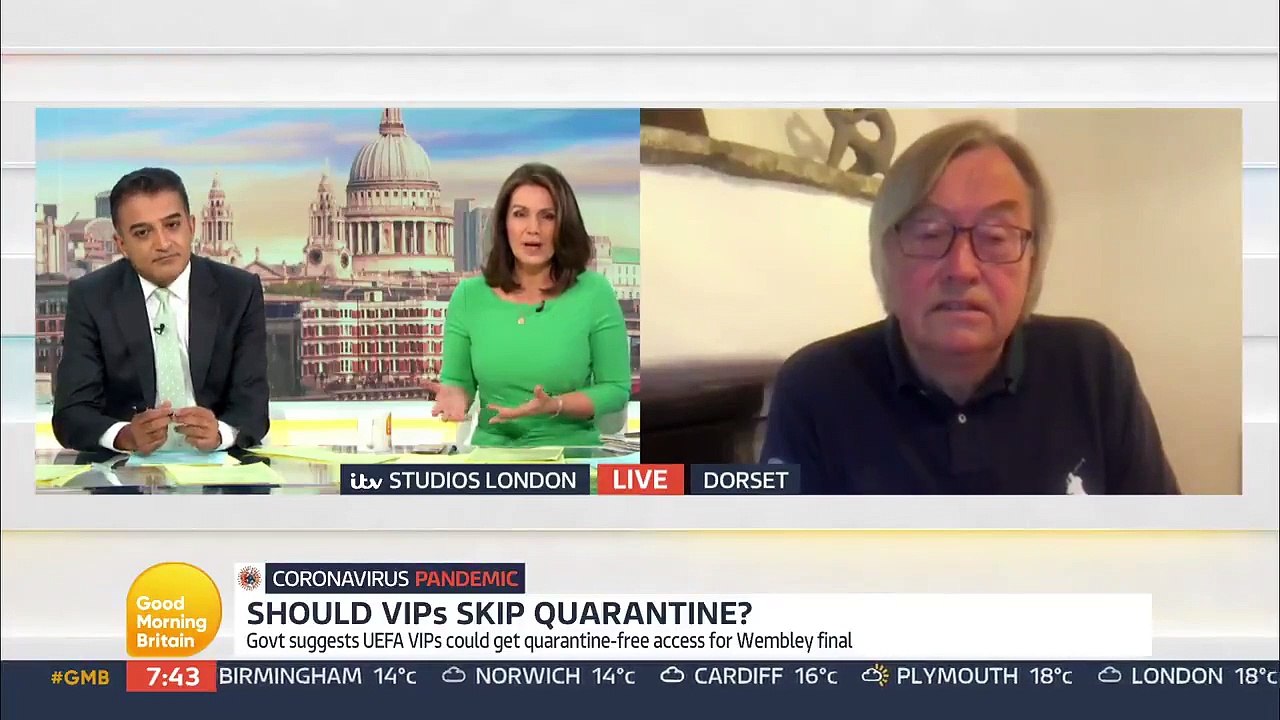 Good Morning Britain - David Mellor highlights how unfair it would be to allow football VIPs to be exempt from quarantine when everyone else has to follow the rules