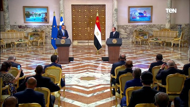 كلمة رئيس الوزراء اليوناني خلال المؤتمر الصحفي مع الرئيس السيسي بقصر الاتحادية