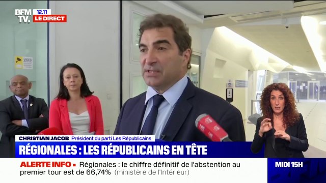 Christian Jacob sur les régionales: C'est un échec cuisant et cinglant pour le RN et LaREM