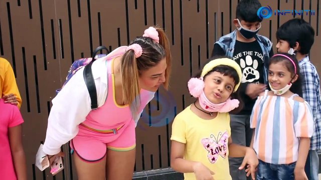 Rakhi Sawant Spotted Outside Gym With Kids