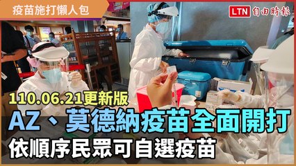 【110.06.21更新】AZ、莫德納疫苗全面開打 依順序民眾可自選疫苗