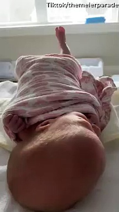 Sleeping Baby Comfortable In Strange Position