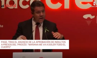 Page, tras el anuncio de la aprobación de indultos a presos del procés Mañana me va a doler todo el cuerpo