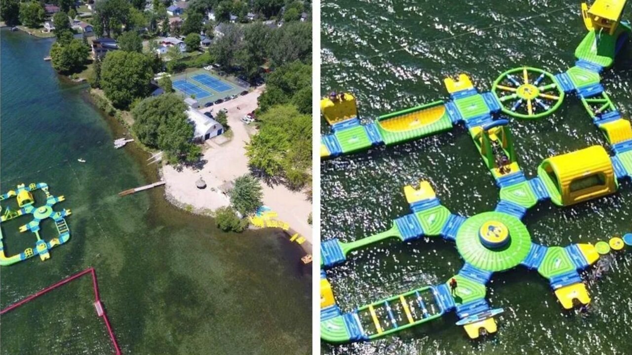 Ce parcours gonflable près de Montréal est idéal si tu hais ça faire le bacon sur la plage