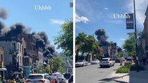 A Fire In The Plateau Sent Billowing Black Smoke Into The Sky Above Montreal