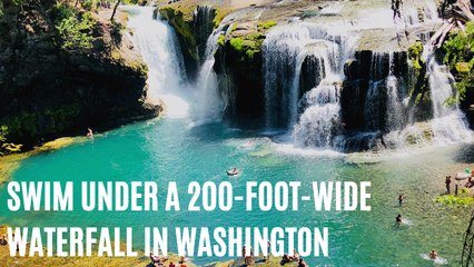 Washington Has A Jungle Oasis With A 200-ft-WIDE Waterfall That You Can Swim In