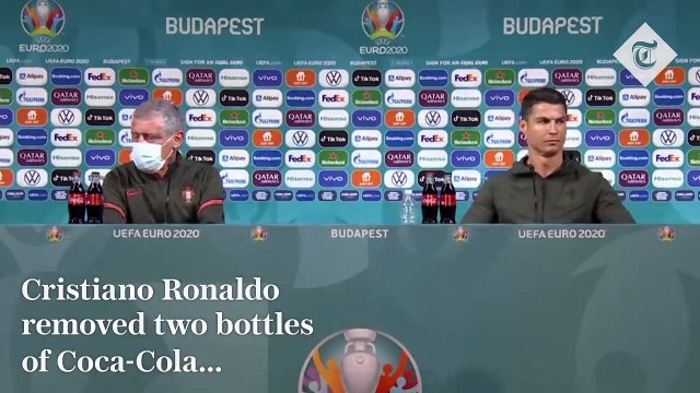 'Drink water' Ronaldo removes Coca-Cola bottles in a press conference