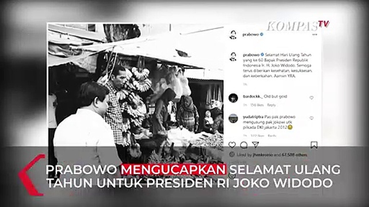 Ucapkan Selamat Ultah, Menhan Prabowo Unggah Foto Lawas Bersama Presiden Jokowi