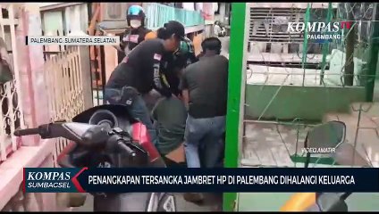 Tegang, Penangkapan Tersangka Jambret HP Di Palembang Dihalangi Keluarga