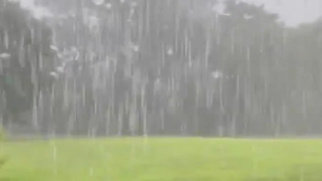 Front yard drenched by flooding rain in Arkansas