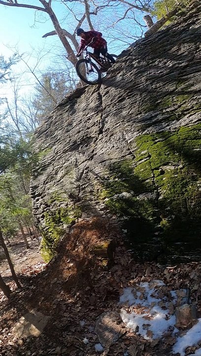 Nose Wheelie Down Steep Rock