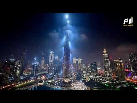 برج خليفة يضيء باللون الأحمر احتفالا بوصول مسبار الأمل إلى مداره حول المريخ #إرم_نيوز